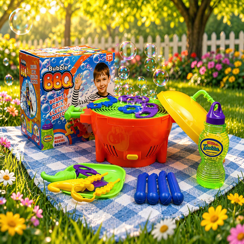 Kids Bubble Maker | BBQ Design | Outdoor Toy Lightweight Design Soft