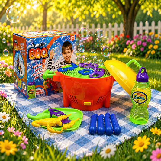 Kids Bubble Maker | BBQ Design | Outdoor Toy Lightweight Design Soft