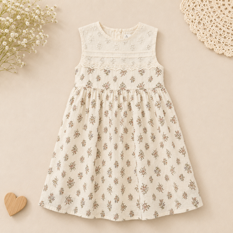 Short Sleeve Embroidery Dress – Elegant & Comfort – Boutique Girls Dress