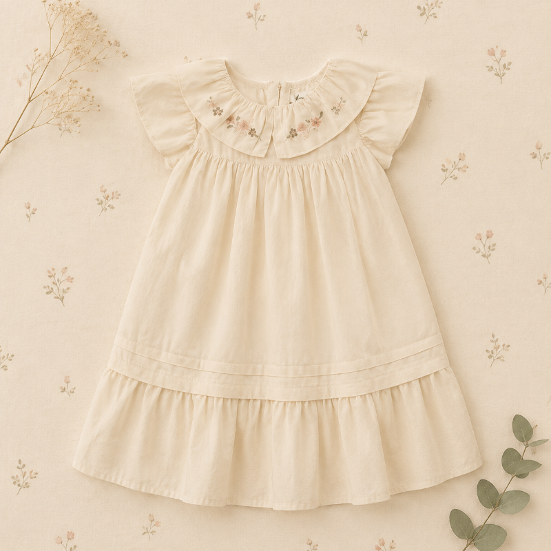Princess Dress – Stylish & Comfortable – Dress with Embroidered Collar