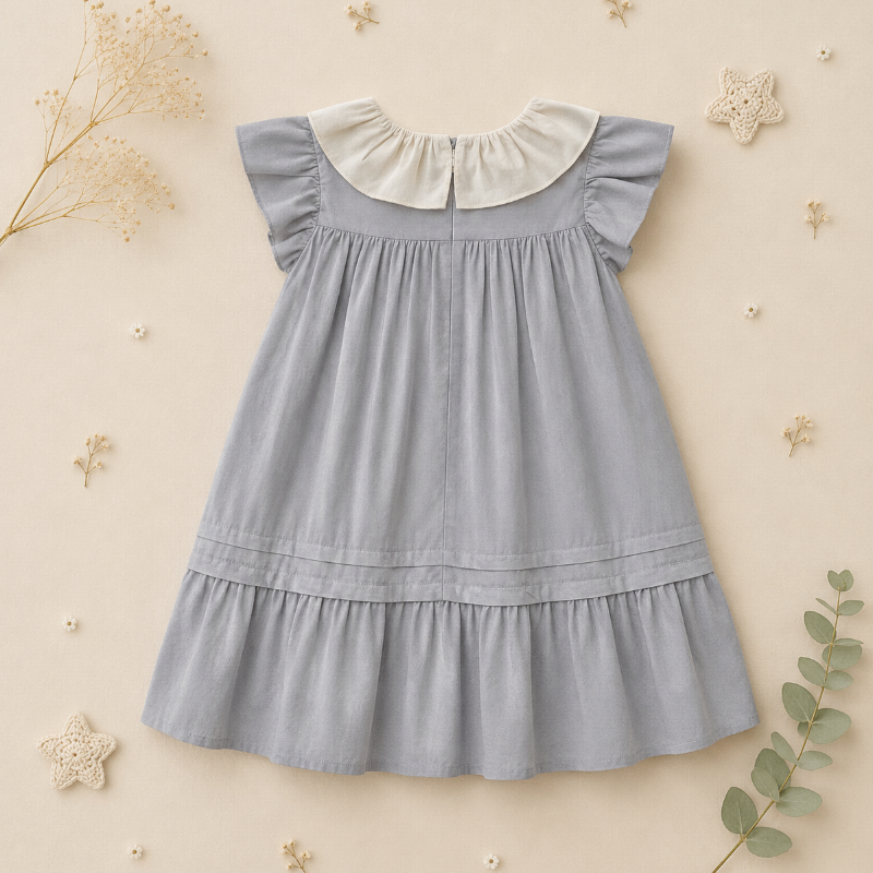 Princess Dress – Stylish & Comfortable – Dress with Embroidered Collar
