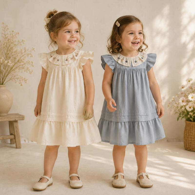 Princess Dress – Stylish & Comfortable – Dress with Embroidered Collar