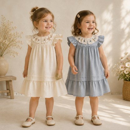 Princess Dress – Stylish & Comfortable – Dress with Embroidered Collar