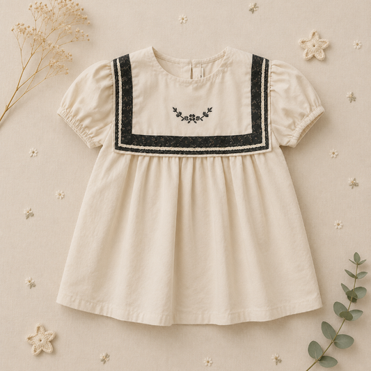 Kids Sailor Top | Lace Details | Structured Fit Elastic Waistband