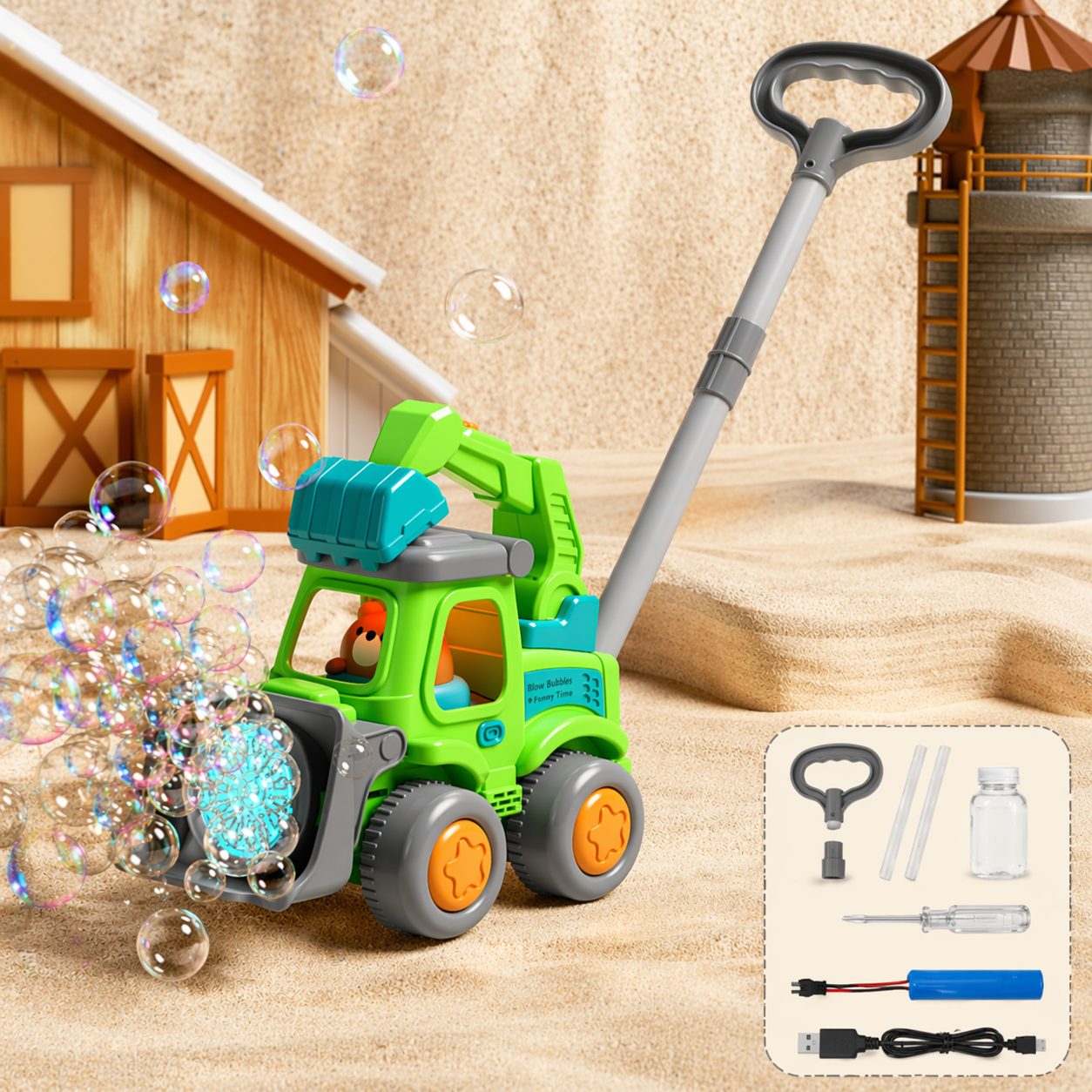 Kids Bubble Blower | Push Cart | Automatic Bubble Machine Boys and