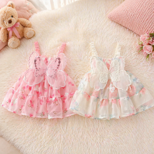 Kids Girls Dress | Butterfly Print | Sleeveless Elastic Waistband