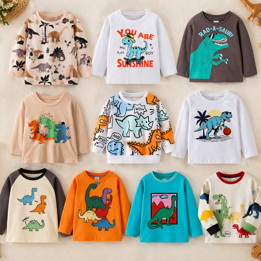 Kids Dinosaur Sweatshirt | Printed Design | Crew Neck Soft Fabric
