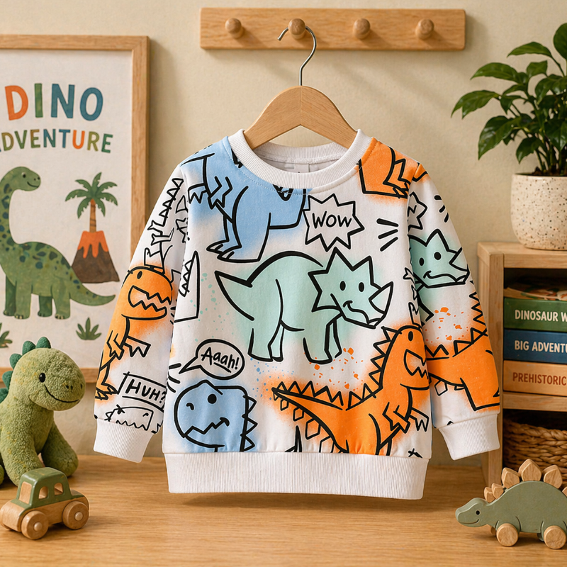 Kids Dinosaur Sweatshirt – Comfort & Style – Dino Kids Sweater