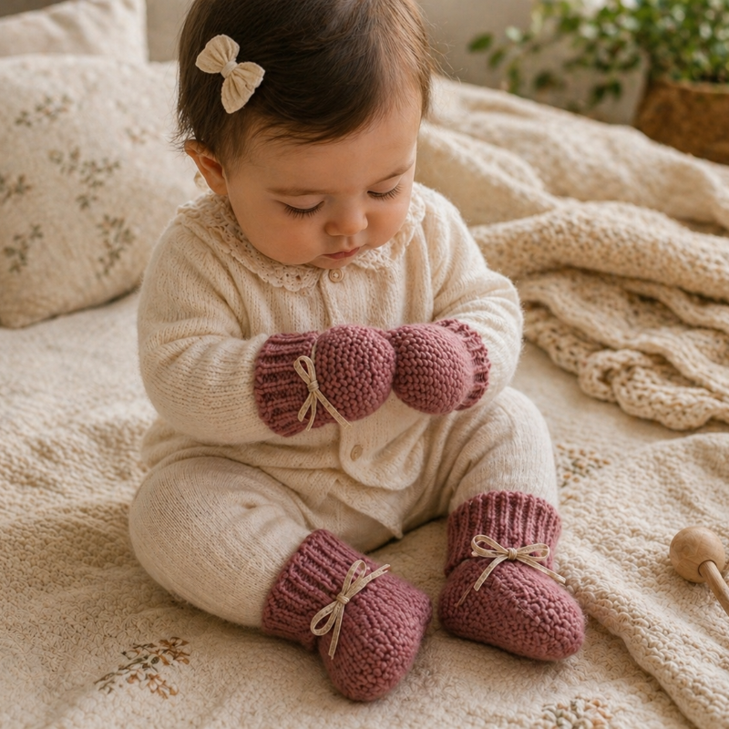 Booties & Mittens – Soft & Warm – Gloves and Booties Set