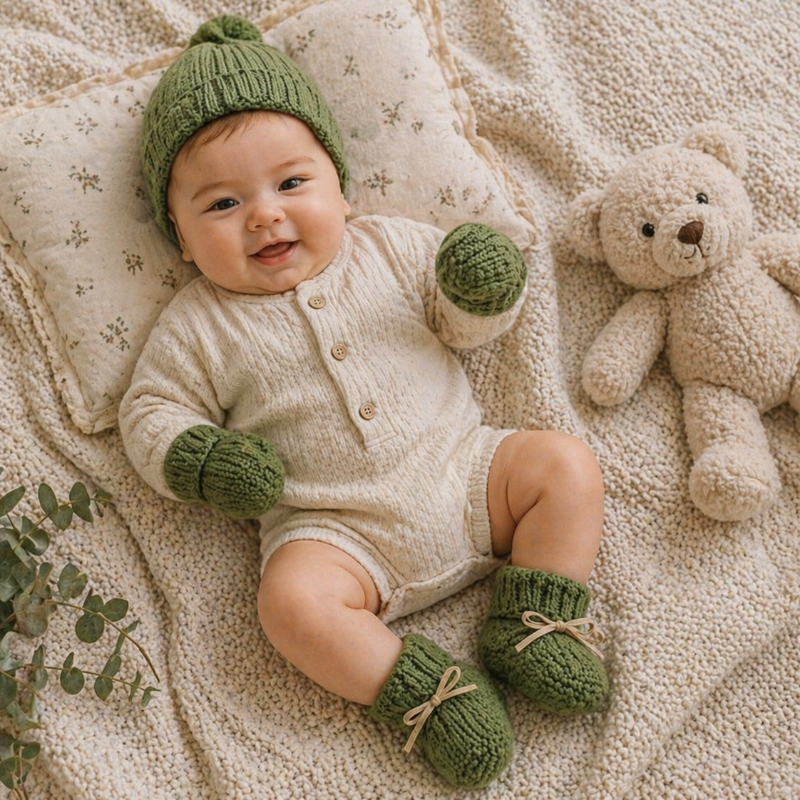 Booties & Mittens – Soft & Warm – Gloves and Booties Set