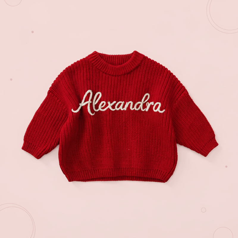 Personalized Baby Sweater – Unique & Loving – Embroidered Personalized Baby Sweater