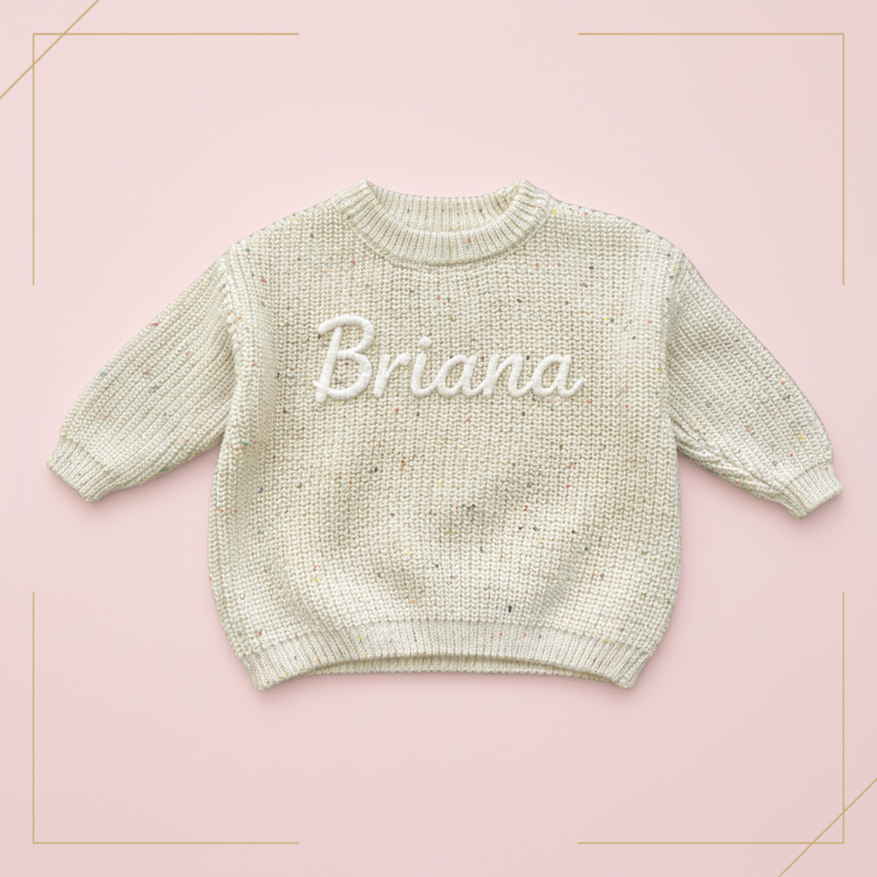 Personalized Baby Sweater – Unique & Loving – Embroidered Personalized Baby Sweater