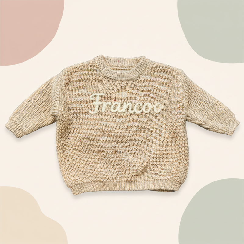 Personalized Baby Sweater – Unique & Loving – Embroidered Personalized Baby Sweater