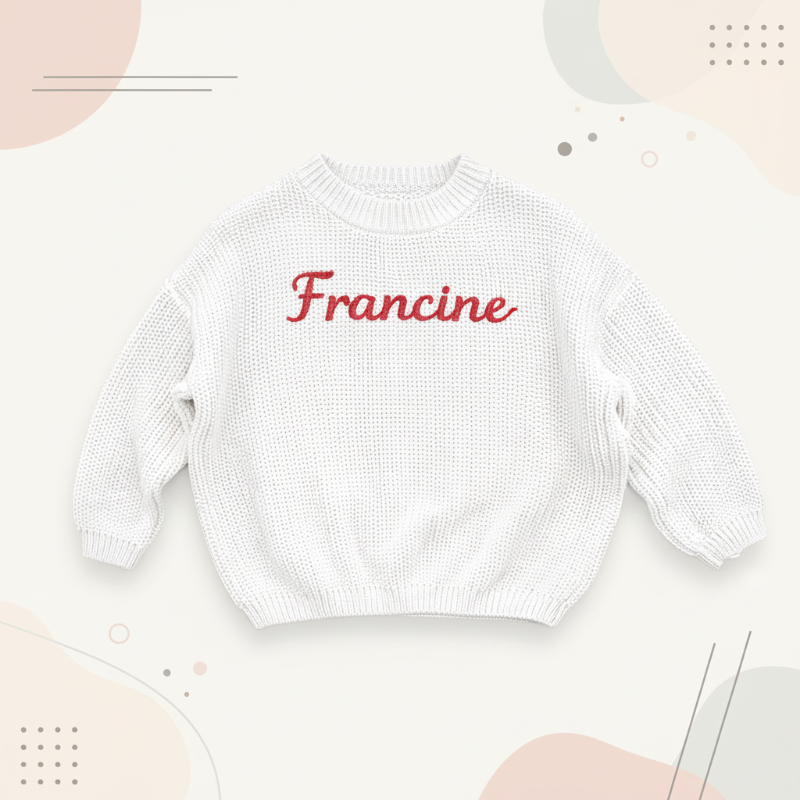 Personalized Baby Sweater – Unique & Loving – Embroidered Personalized Baby Sweater