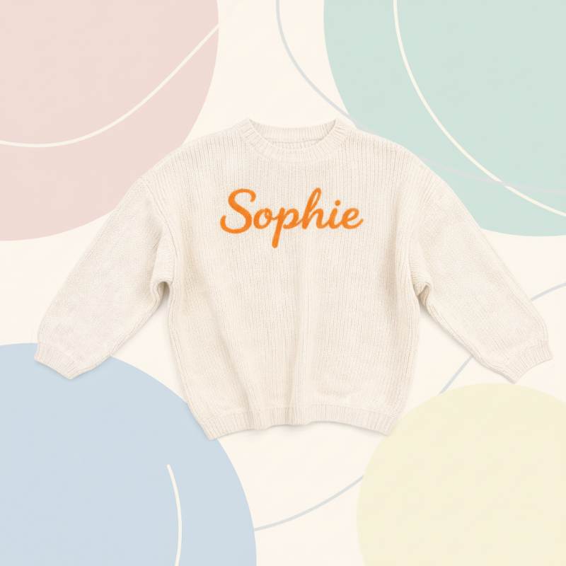 Personalized Baby Sweater – Unique & Loving – Embroidered Personalized Baby Sweater
