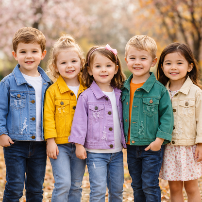 Candy Color Denim Jacket – Lightweight Denim Jacket for Kids