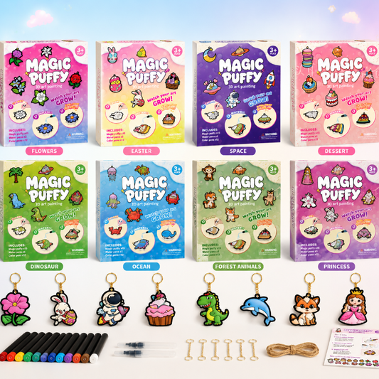 Kids Puff Paint Set | Three Dimensional Fabric Art | Craft Activity