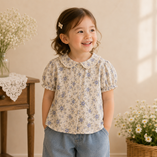 Kids Girls Summer Top | Sleeveless | Unisex Design Fabric for Boys