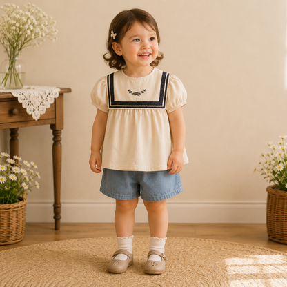 Girls Summer Fashion Top – Airy & Comfortable – Vintage Girls Top