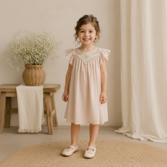 Kids Lace Dress | Structured Design | Stitched Details Unisex Design