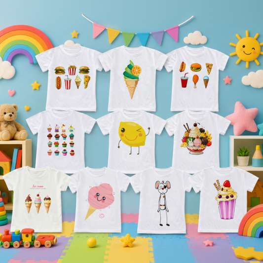 Kids Summer Tee | Cotton Blend Fabric | Crew Neck Unisex for Boys