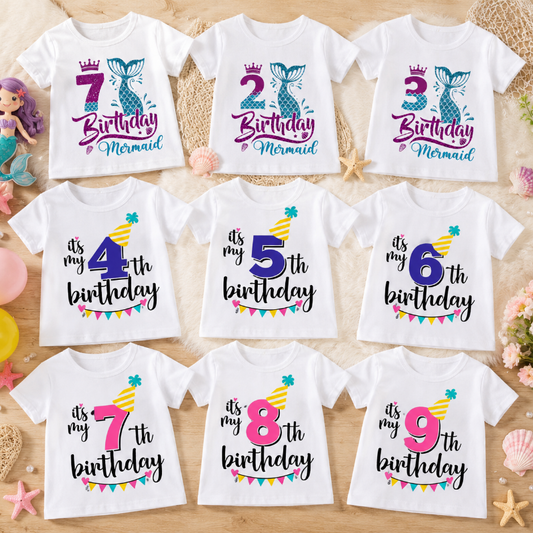 Kids Graphic Tee | Birthday Print | Short Sleeve Machine for All Ages