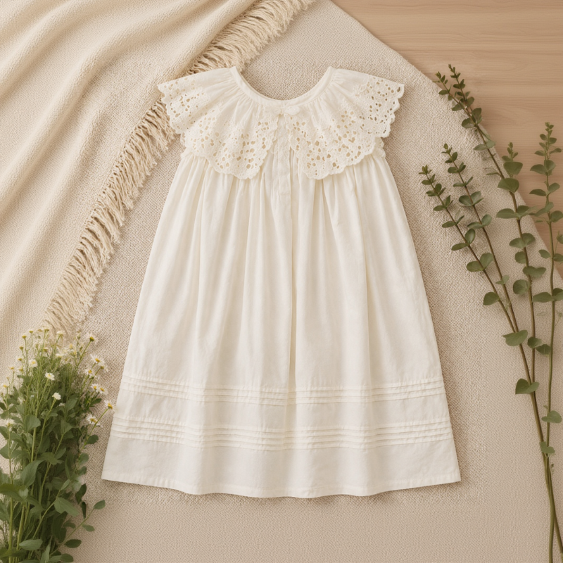 Sleeveless Dress – Elegant & Comfortable – Lace Collar Dress