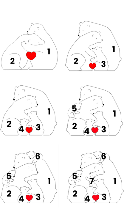 Family Puzzle™ – Personalized Mother’s Day Gift with Bear Family