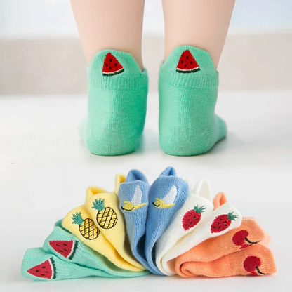 PlayfulToes – Colorful & Soft – Low Children's Socks (Set of 5)