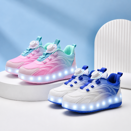 Kids Light Up Skate Shoes | LED Soles | Roller Unisex Design Cotton
