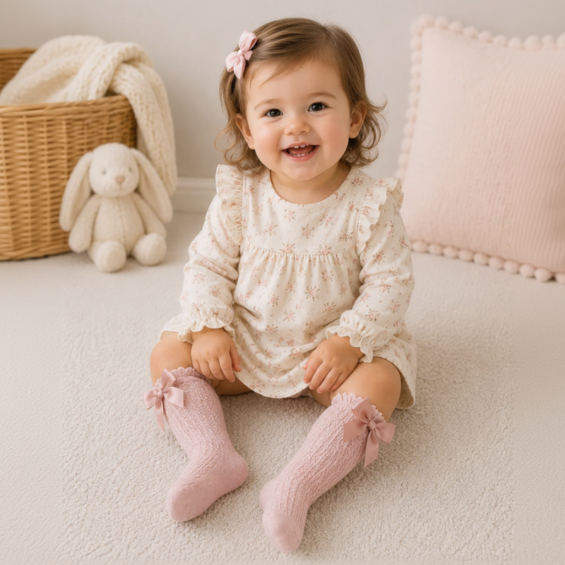 LittleCharm – Soft & Stylish – Girls' Knee Socks with Bow