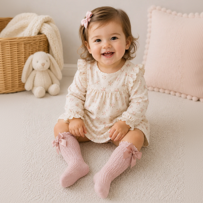LittleCharm – Soft & Stylish – Girls' Knee Socks with Bow