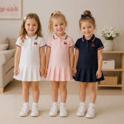 PetitJoy – Comfortable & Stylish – Polo Dress with Cherry Print