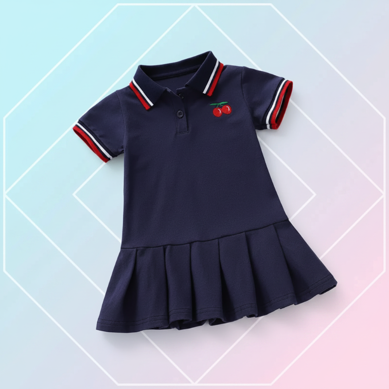 PetitJoy – Comfortable & Stylish – Polo Dress with Cherry Print