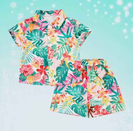 Mini Fashion™ - Fresh & Cheerful - Floral Boys Set