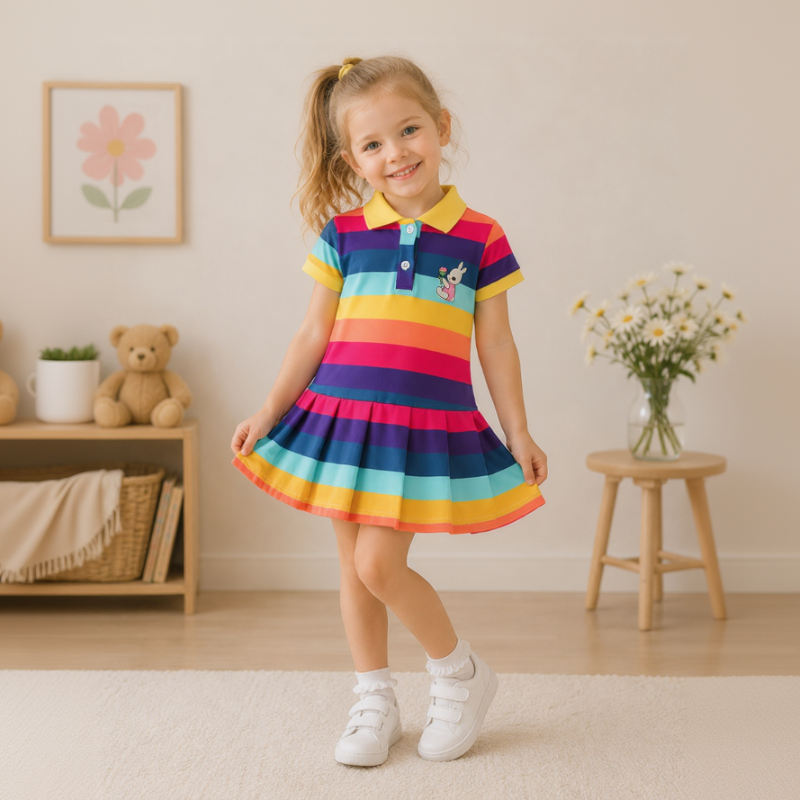 RainbowBabe – Fresh & Colorful – Kids Polo Dress