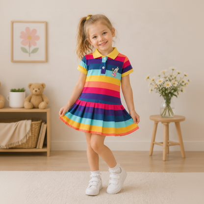 RainbowBabe – Fresh & Colorful – Kids Polo Dress