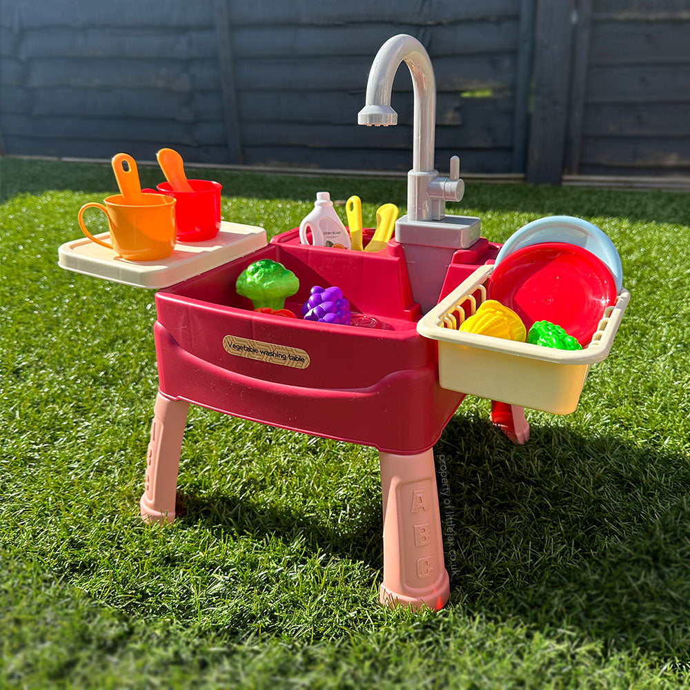 Kids Play Kitchen | Working Faucet | Water Play Set Unisex Design