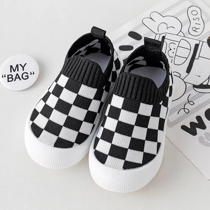 Mini Fashion™ - Checked Pattern - Flexible Slip-On Shoe