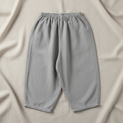 Plaid Cotton Pants – Lightweight & Breathable – Casual Balloon/Harem Style Pants