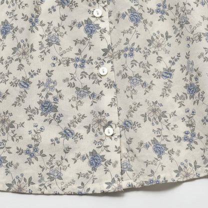 Vine Print Blouse – Light & Cute – Children's Blouse with Puff Sleeves