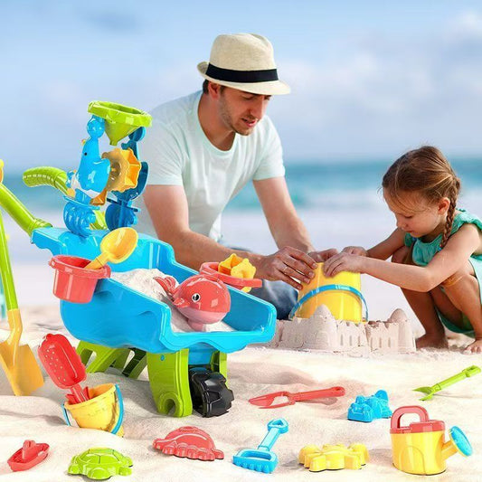 Kids Beach Wheelbarrow Set | Sand Tools | Multi Piece Soft Fabric