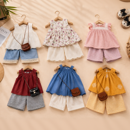 Sleeveless Tops & Pants – Soft & Stylish – Kids Clothing Summer Set