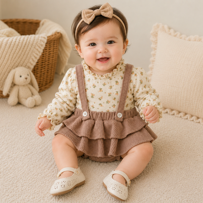 SweetPea – Baby Girls Outfit With Ruffle And Floral Print
