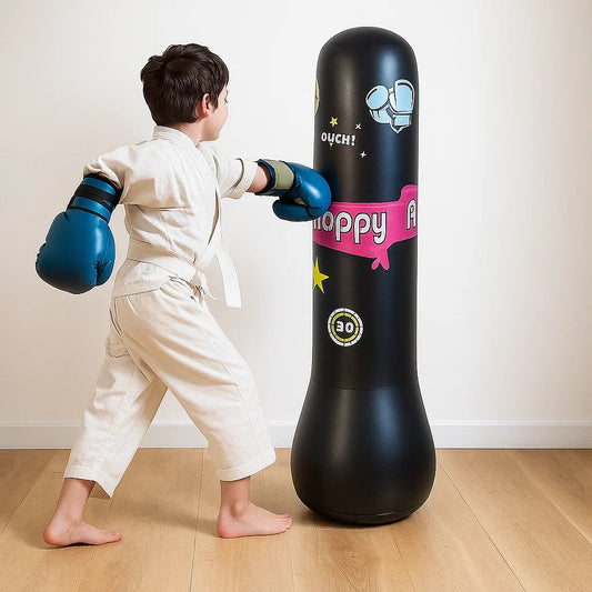 Kids Inflatable Punching Bag | Boxing Gloves Included | Boys and Girls