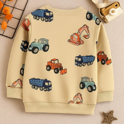 TruckTales – Soft & Warm – Sweater with Colorful Construction Vehicles