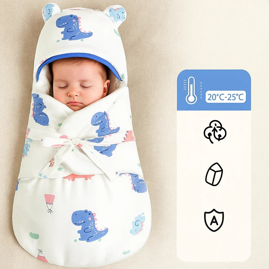 SnuggleBear – Comfort & Ease – Cotton Baby Swaddle Blanket for Swaddling