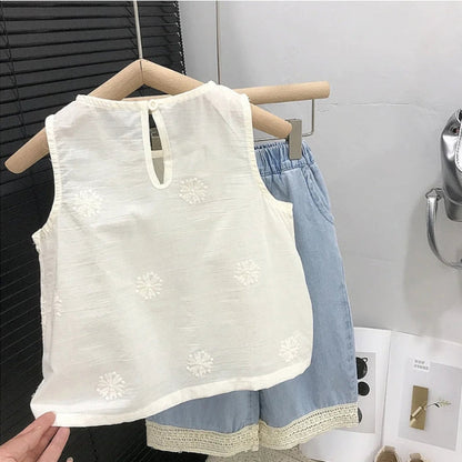Sleeveless Tops & Pants – Soft & Stylish – Kids Clothing Summer Set