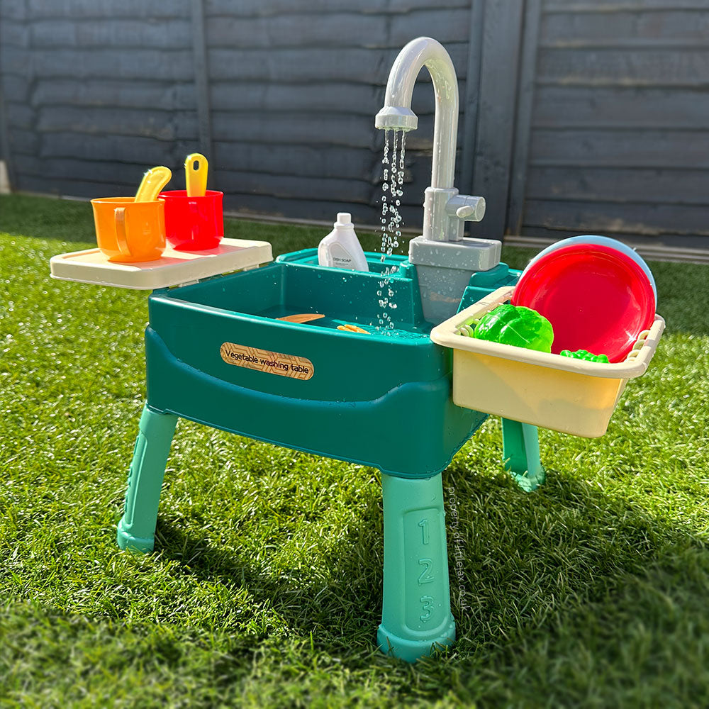 Kids Play Kitchen | Working Faucet | Water Play Set Unisex Design