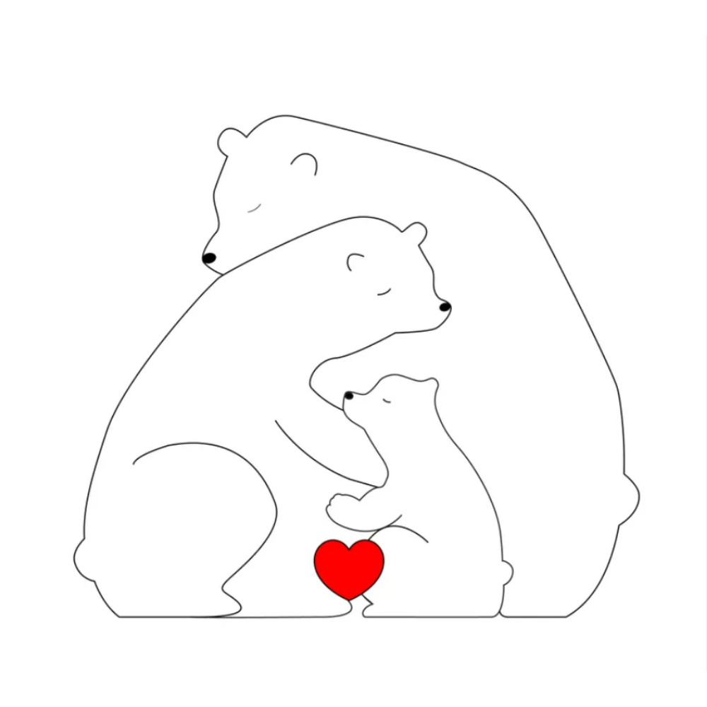 Family Puzzle™ – Personalized Mother’s Day Gift with Bear Family